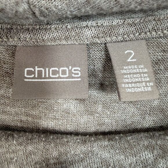 Chico's Cowl Neck Sweater Pullover Women's Size 12 Oatmeal Long Sleeve - Picture 5 of 10